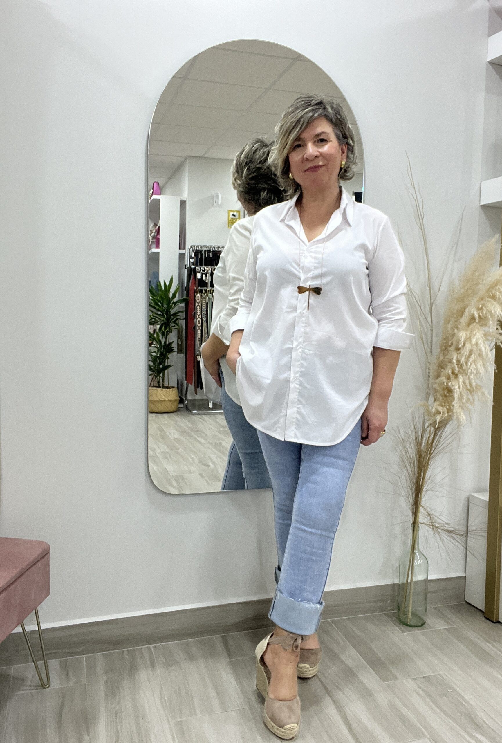 CAMISA BLANCA LARGA - Imagen 5