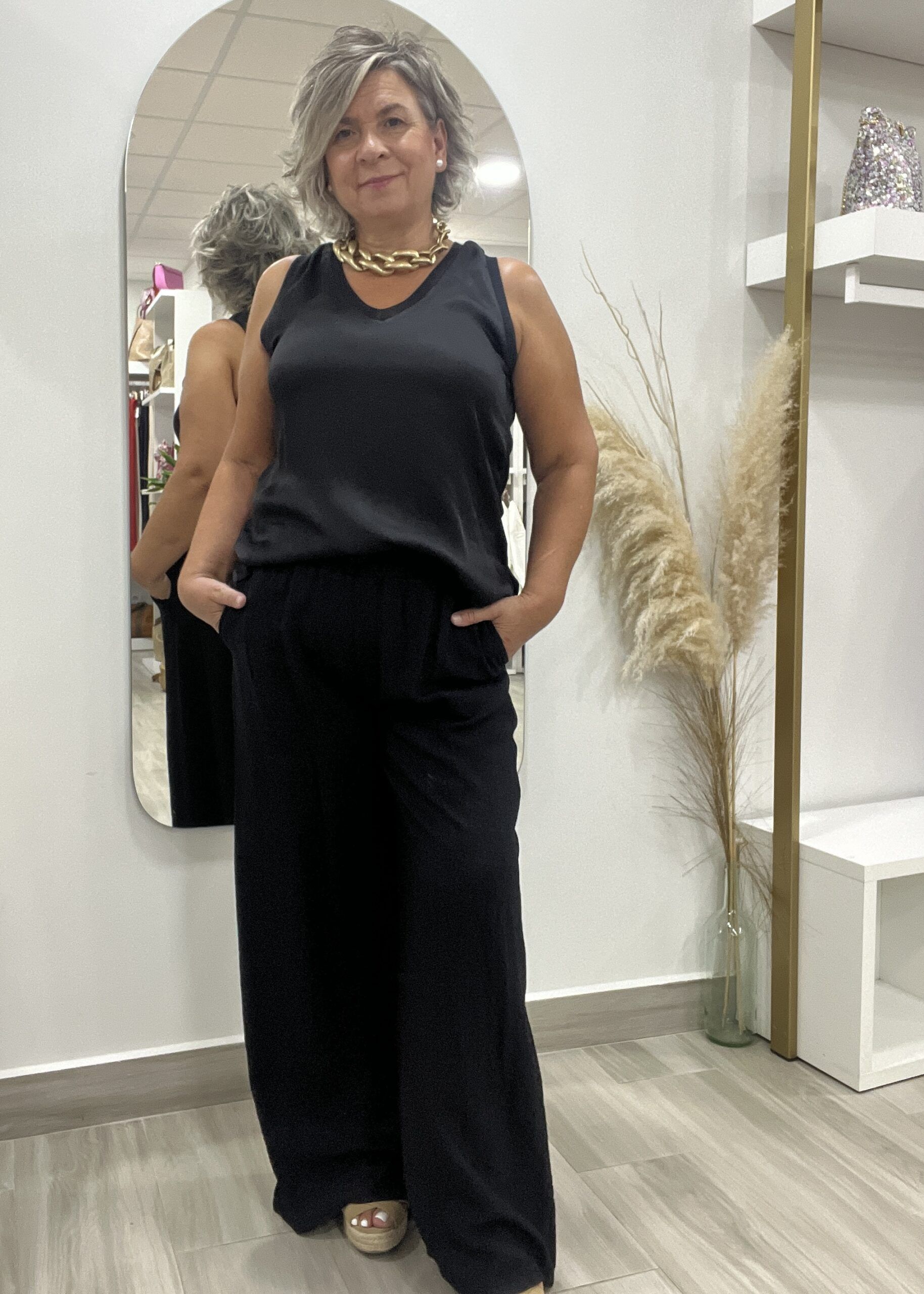 PANTALON FLUIDO NEGRO - Imagen 2