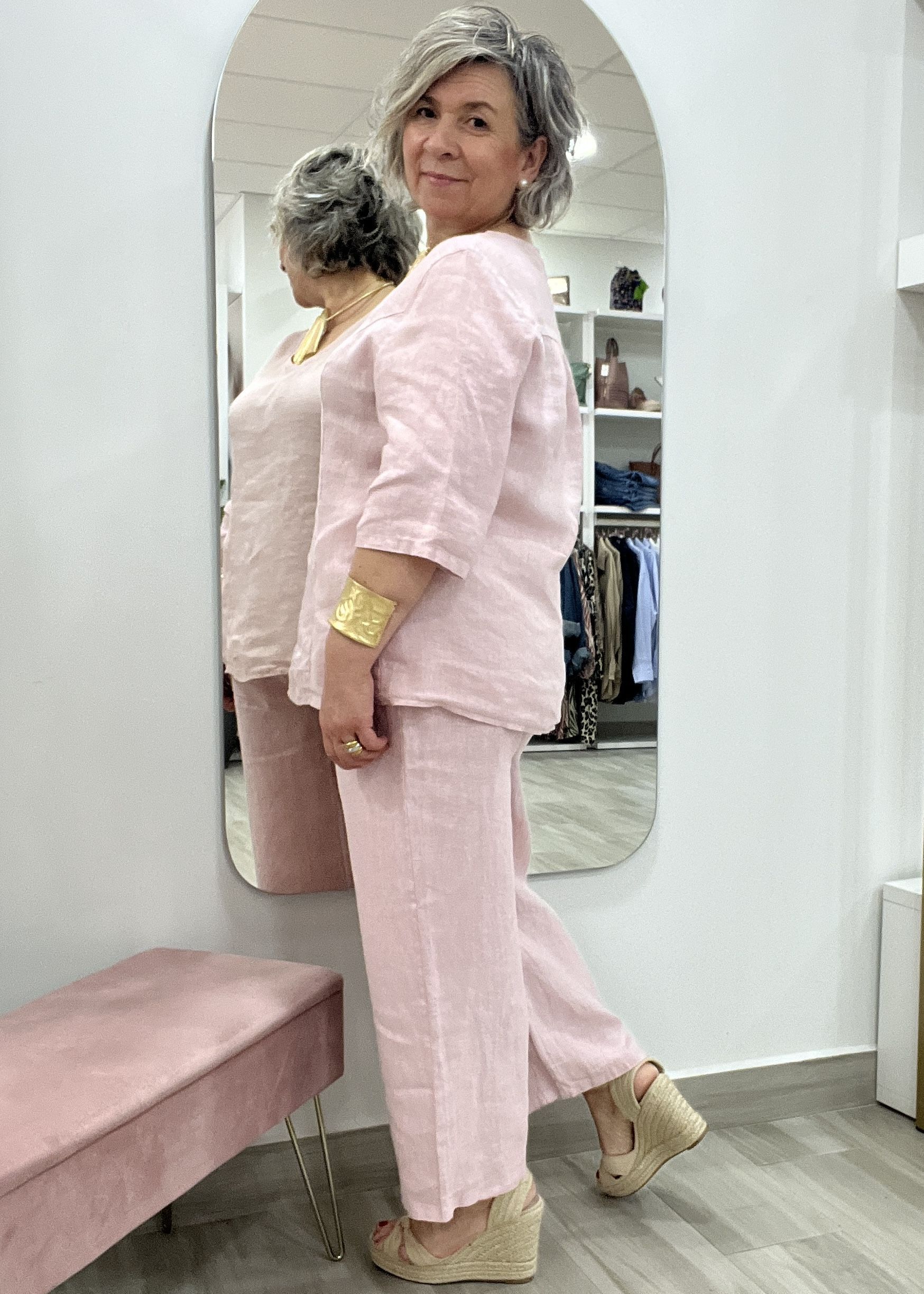 PANTALON LINO ROSA - Imagen 3