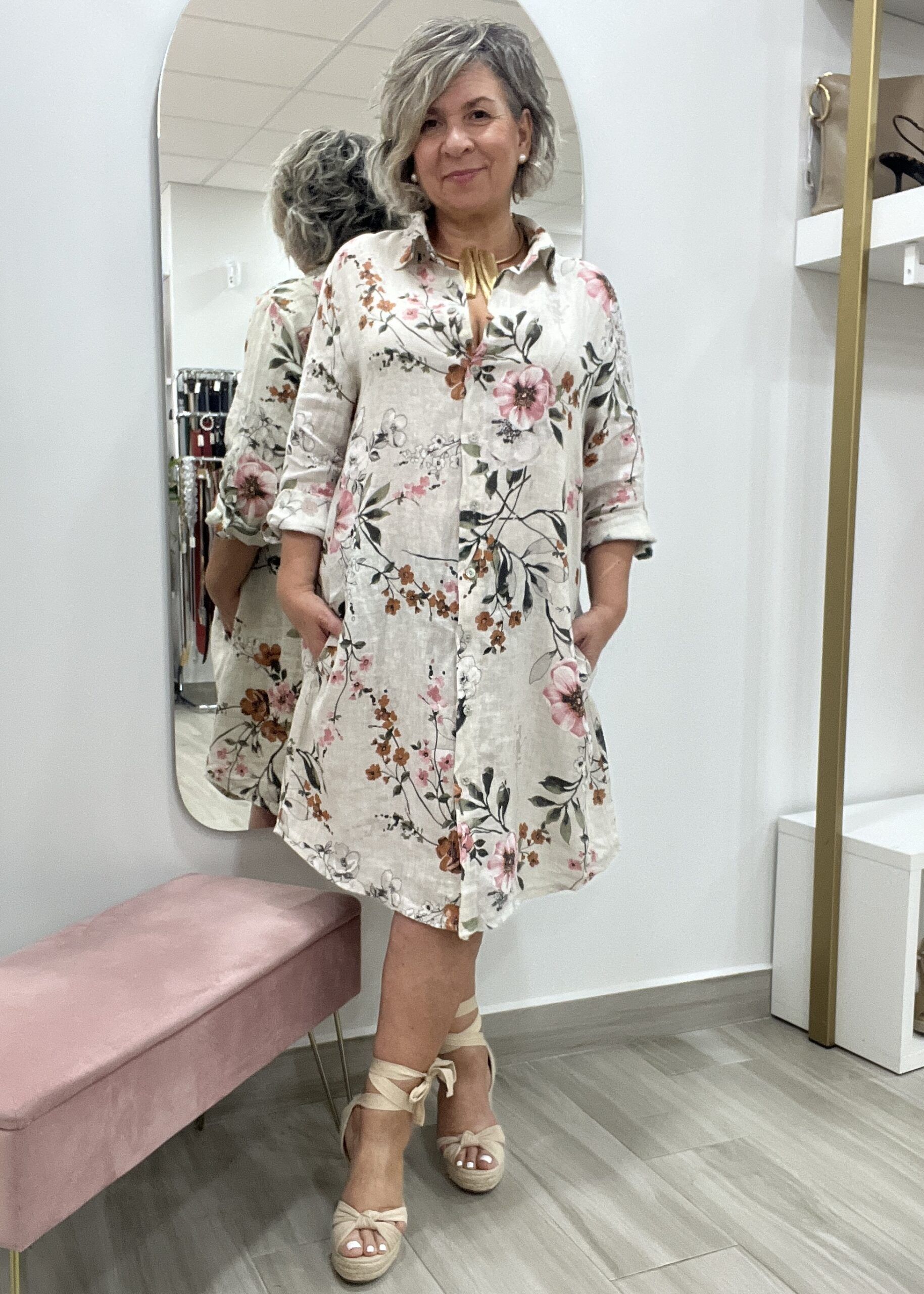 VESTIDO LINO ESTAMPADO - Imagen 4