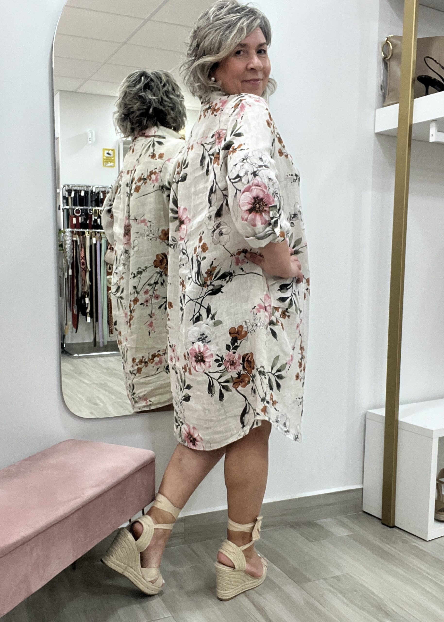 VESTIDO LINO ESTAMPADO - Imagen 2