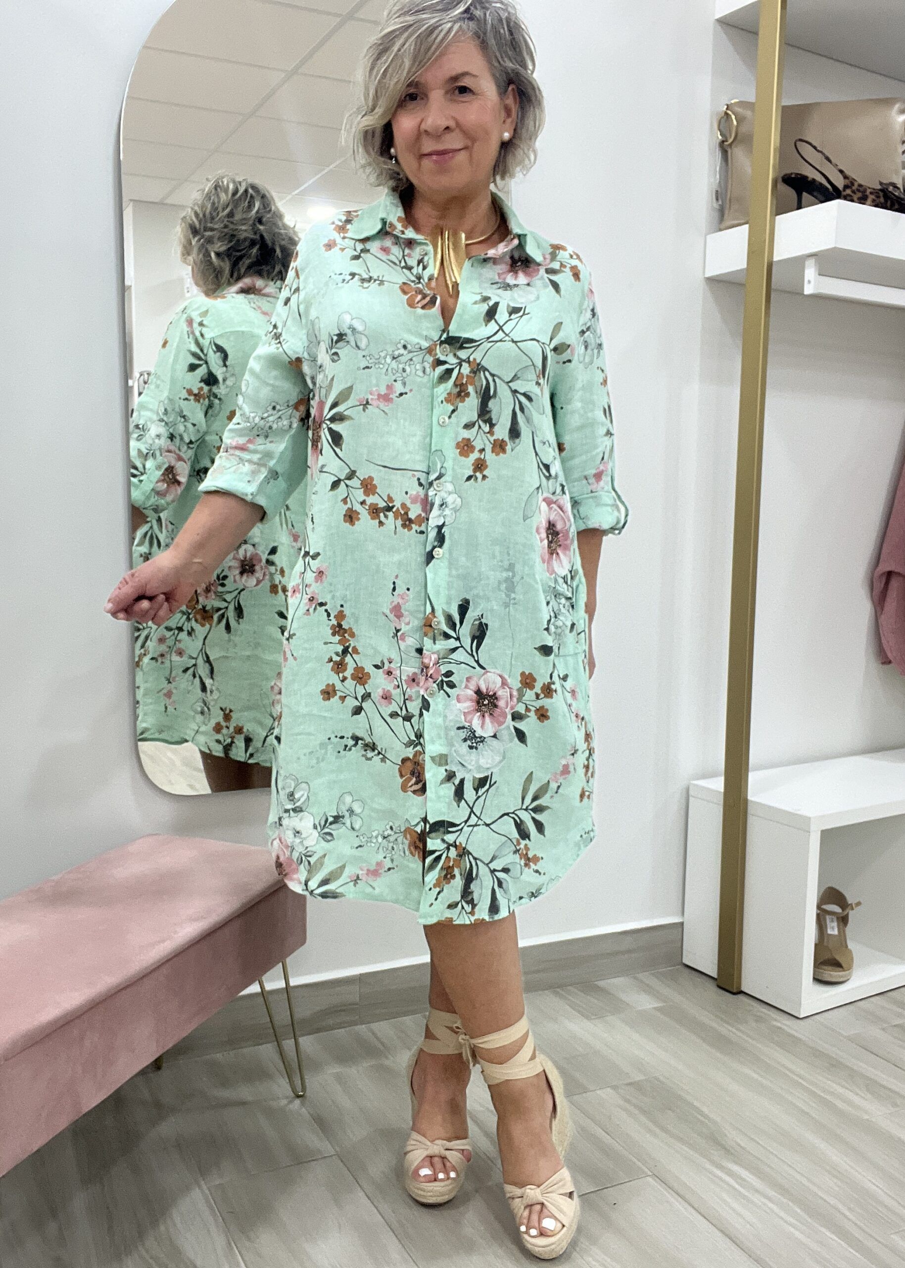 VESTIDO LINO ESTAMPADO - Imagen 2