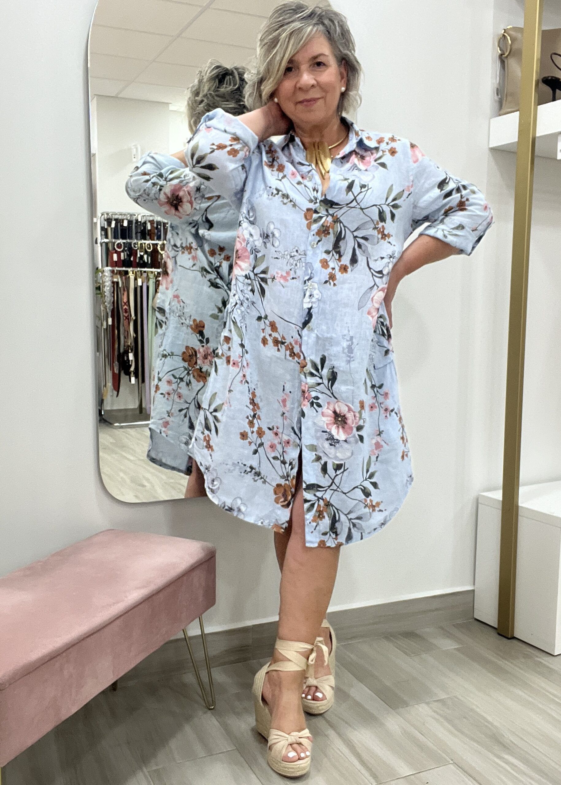 VESTIDO LINO ESTAMPADO - Imagen 4