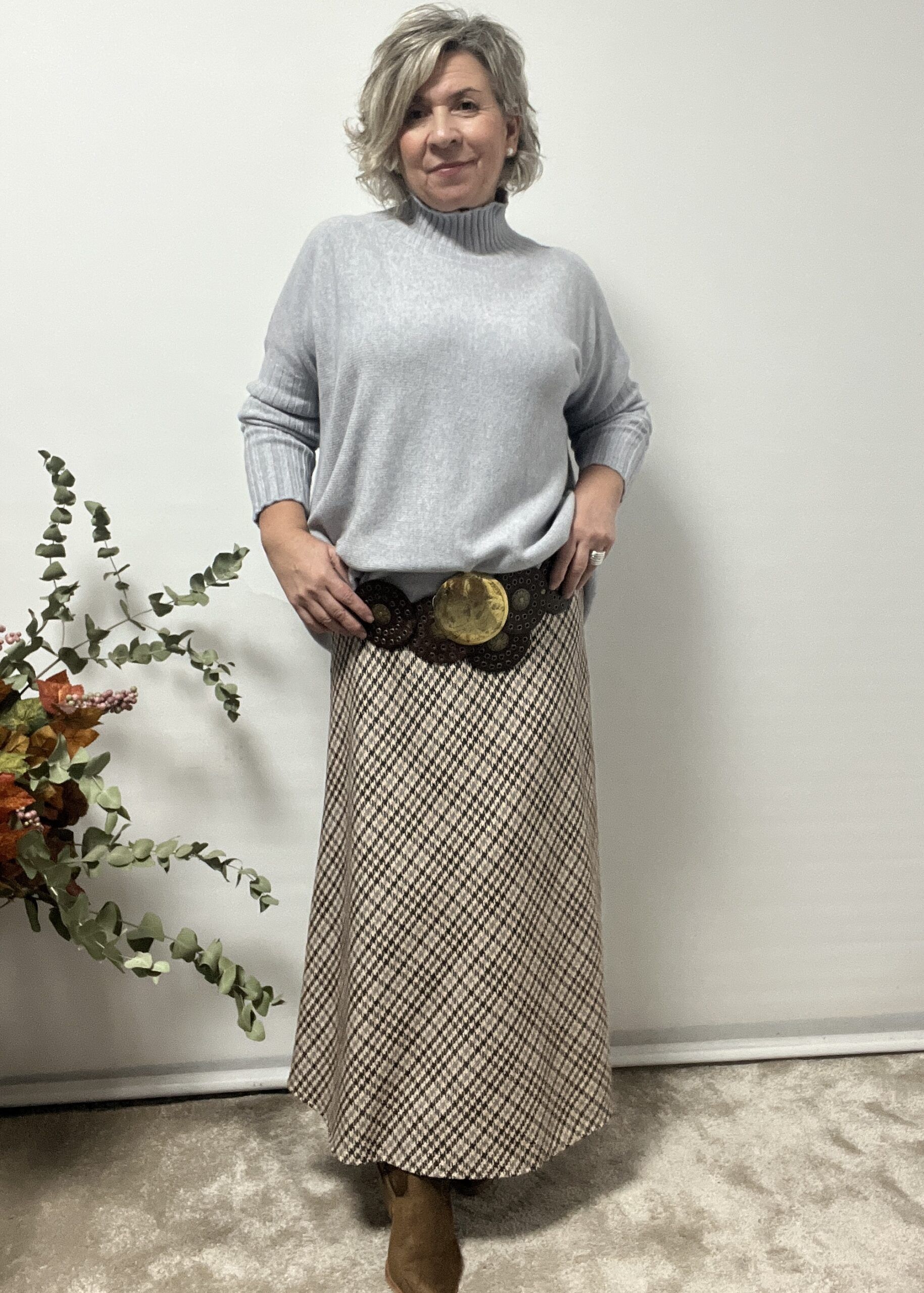 FALDA DE CUADROS ELÁSTICA - Imagen 3