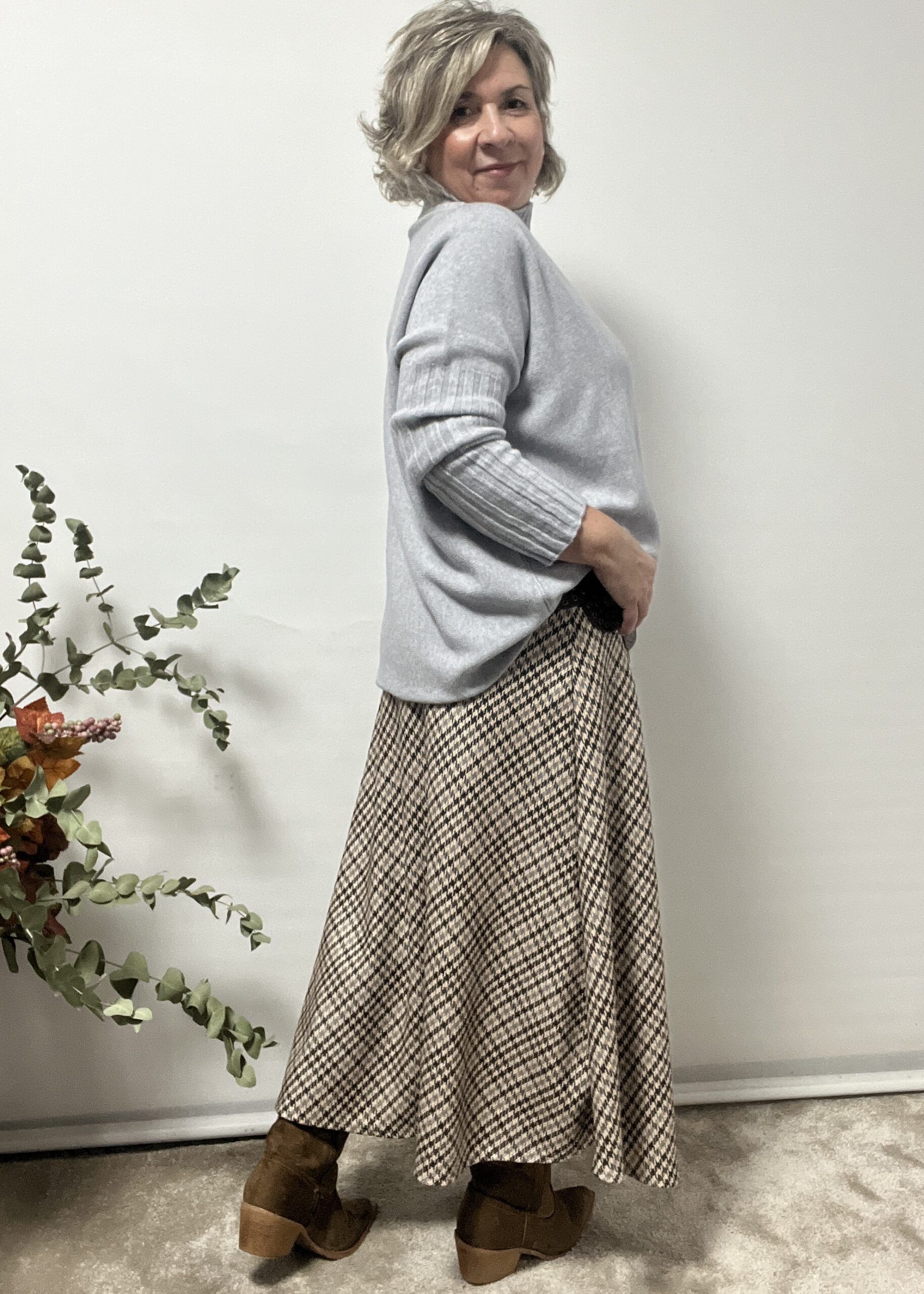 FALDA DE CUADROS ELÁSTICA - Imagen 2