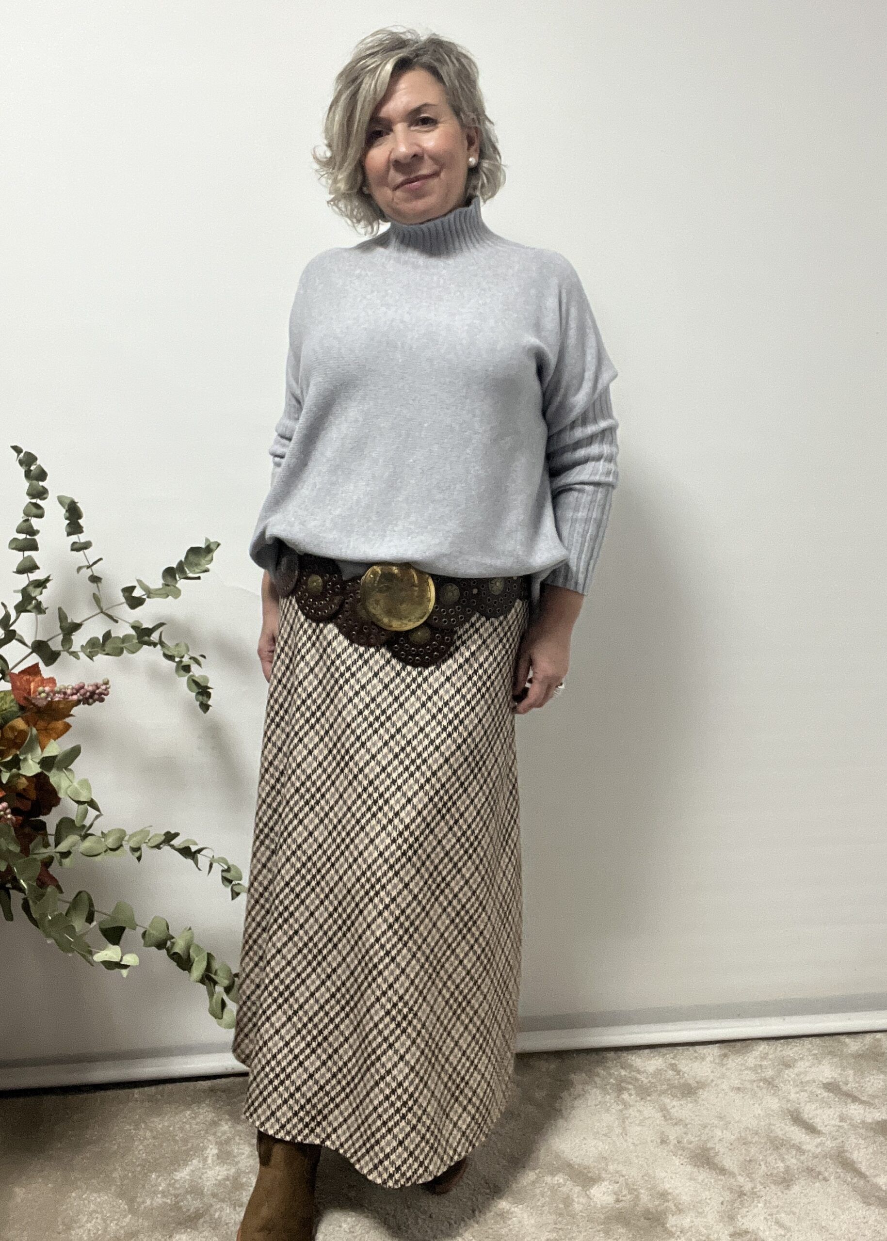 FALDA DE CUADROS ELÁSTICA - Imagen 4