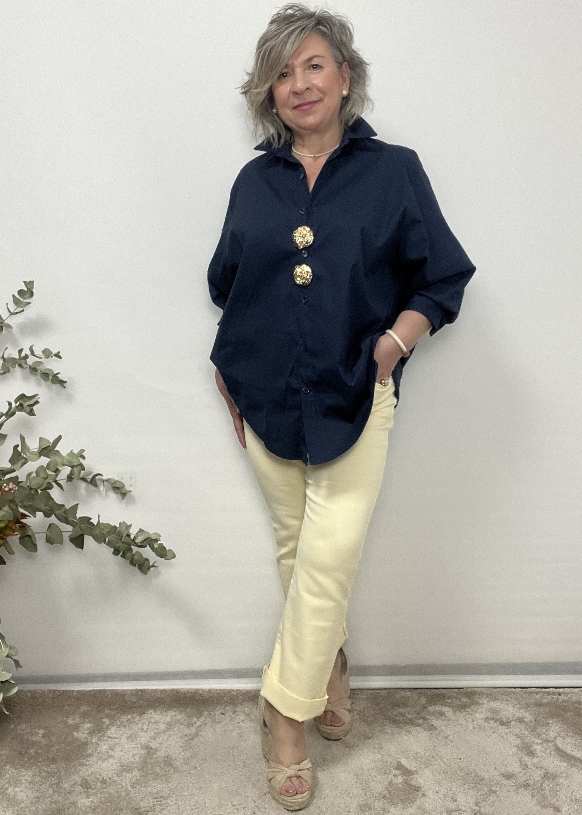 CAMISA OVERSIZE MARINO - Imagen 3