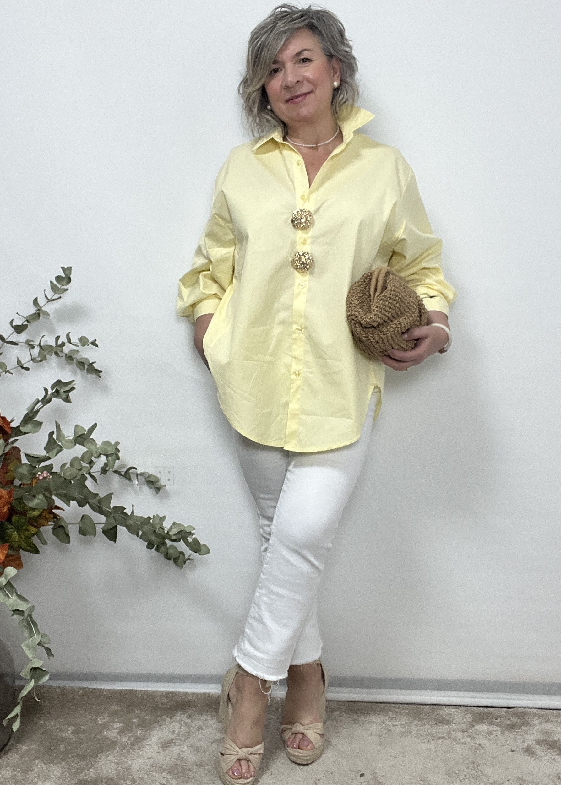 CAMISA OVERSIZE AMARILLA - Imagen 3