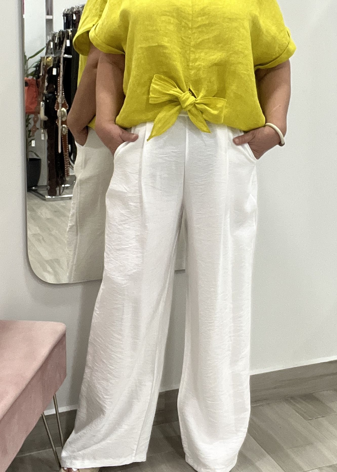 PANTALÓN BLANCO PLIEGUE - Imagen 2
