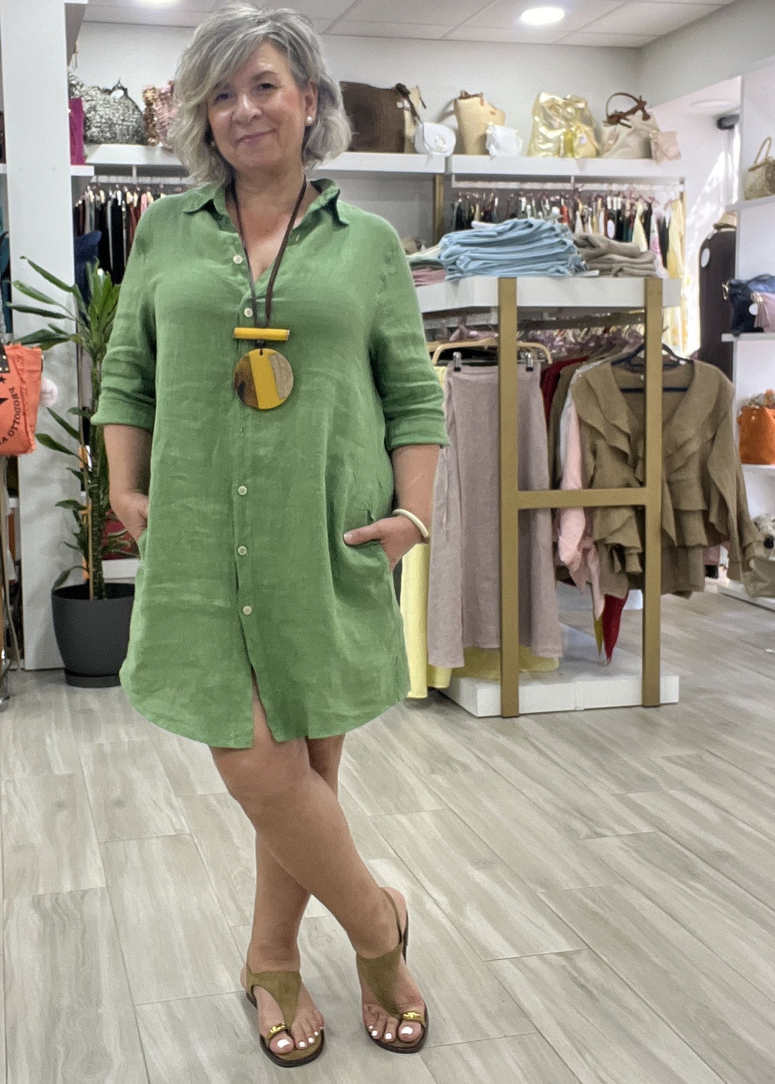 VESTIDO LINO CAMISERO