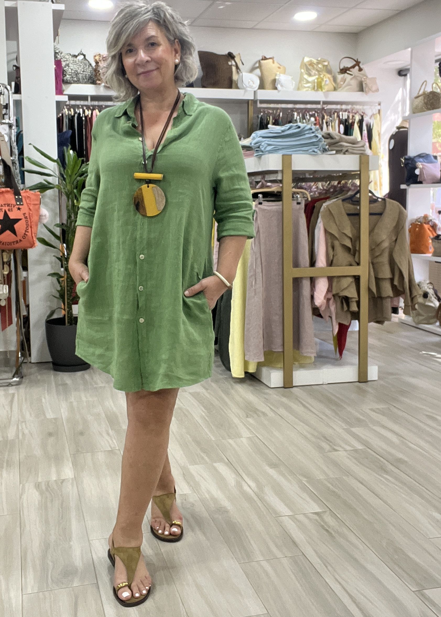 VESTIDO LINO CAMISERO - Imagen 4