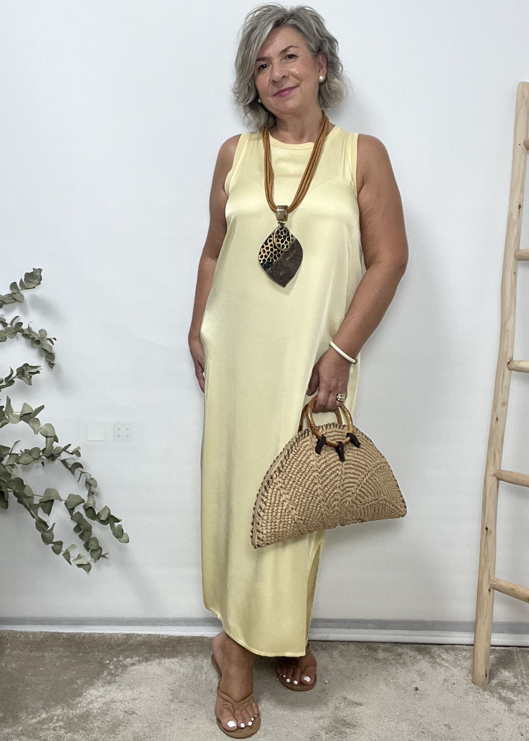 VESTIDO LARGO SATINADO