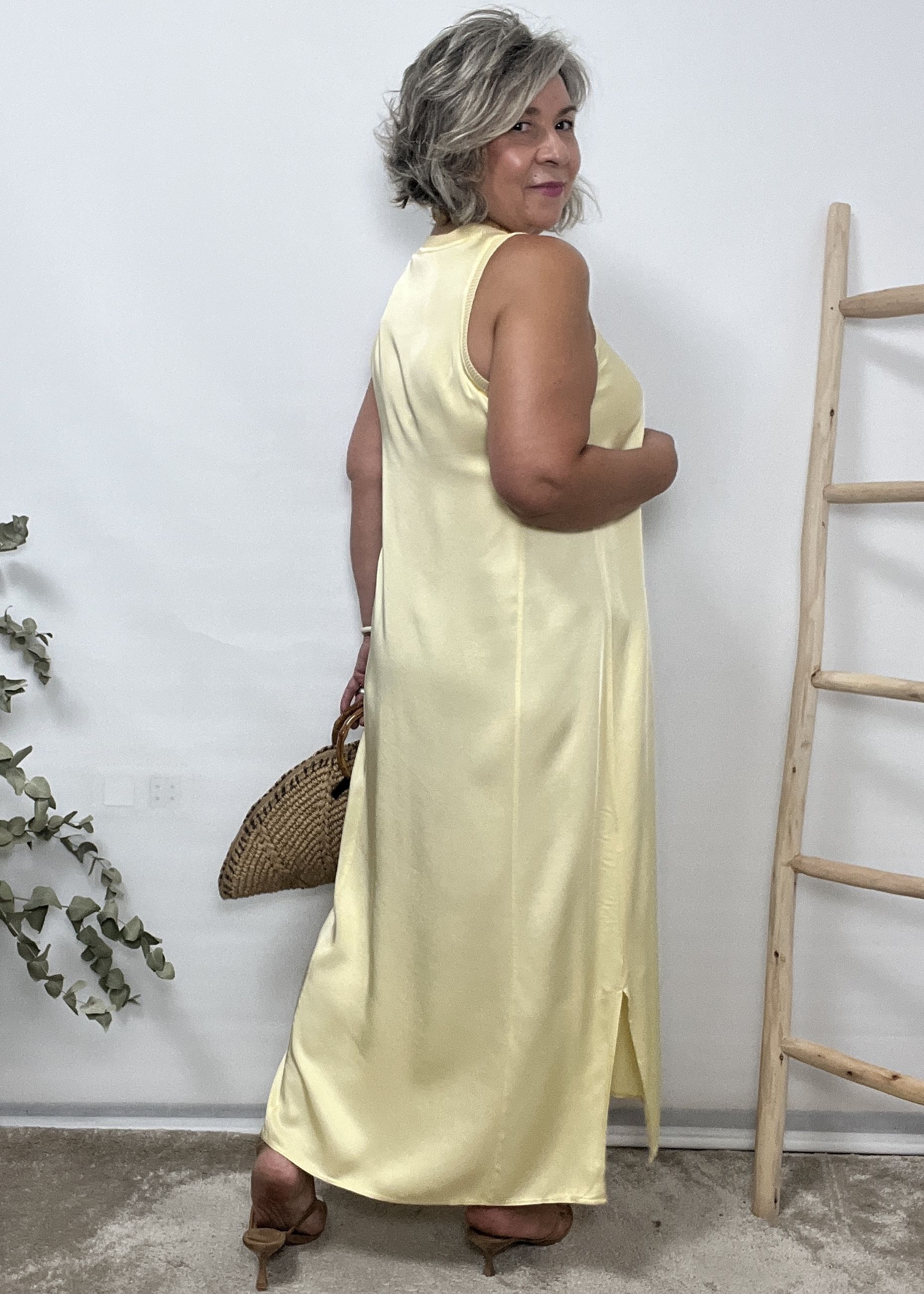 VESTIDO LARGO SATINADO - Imagen 4