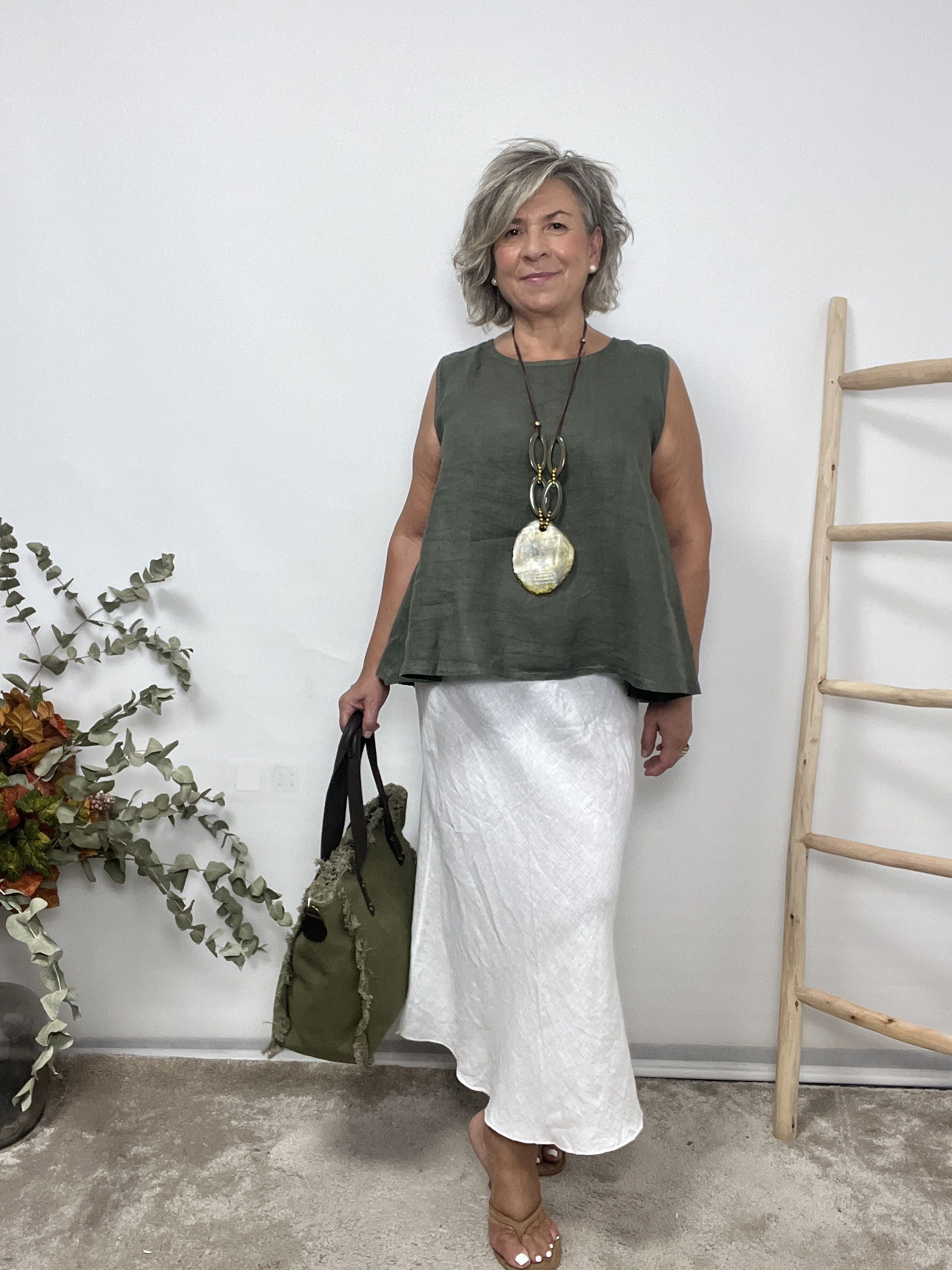 FALDA LINO BLANCA