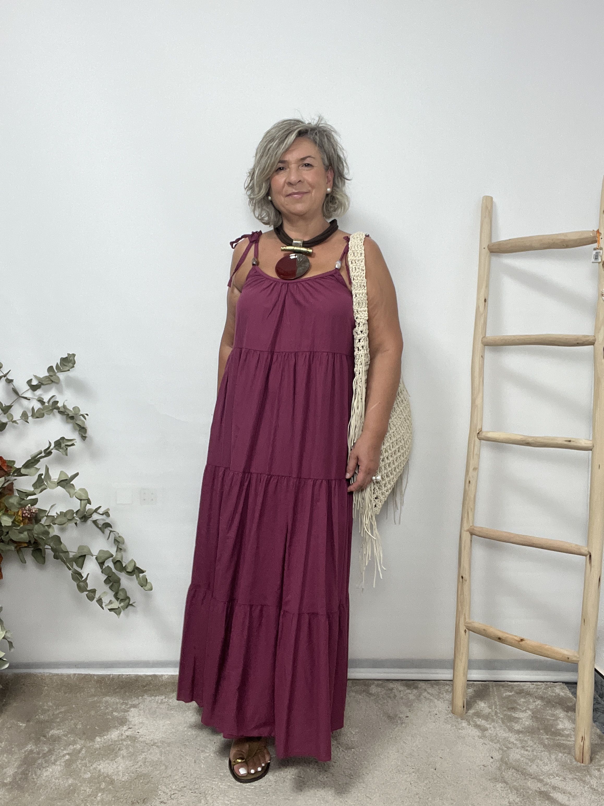 VESTIDO AMALIA CEREZA - Imagen 3