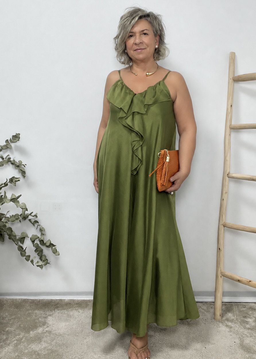 VESTIDO TIRANTE VERDE - Imagen 3